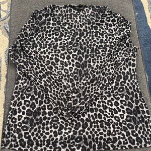 Mario Serrani Black and White Leopard Print Top